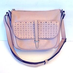 Fossil Ryder Small Lilac Orchid Leather crossbody bag with adjustable strap